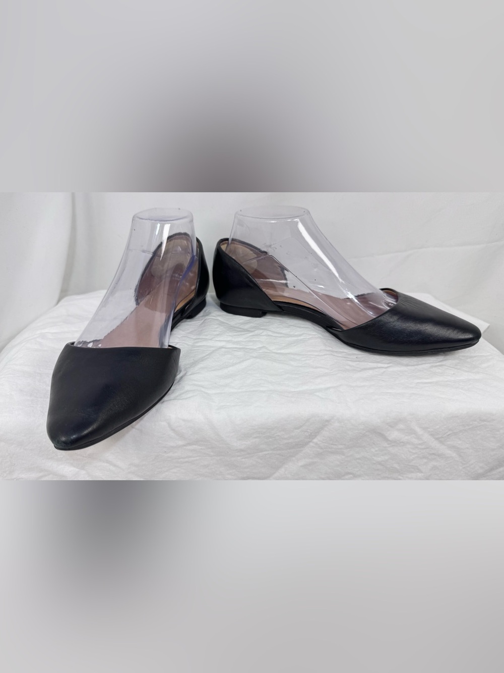 J. Jill Black Leather Pointed Toe D'Orsay Flats - Size 7.5